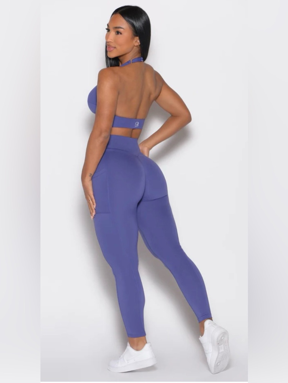 Bombshell Sportswear Deep Purple Athletic Work Out Set Sports Bra & Leggings - Picture 9 of 9